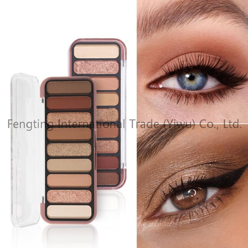 Nine Colors in One Earth Tone Eyeshadow Blush Highlights & Contour Powder Palette Everyday Makeup