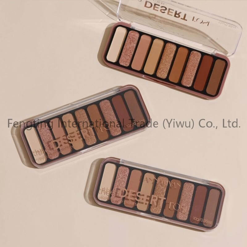 Nine Colors in One Earth Tone Eyeshadow Blush Highlights & Contour Powder Palette Everyday Makeup