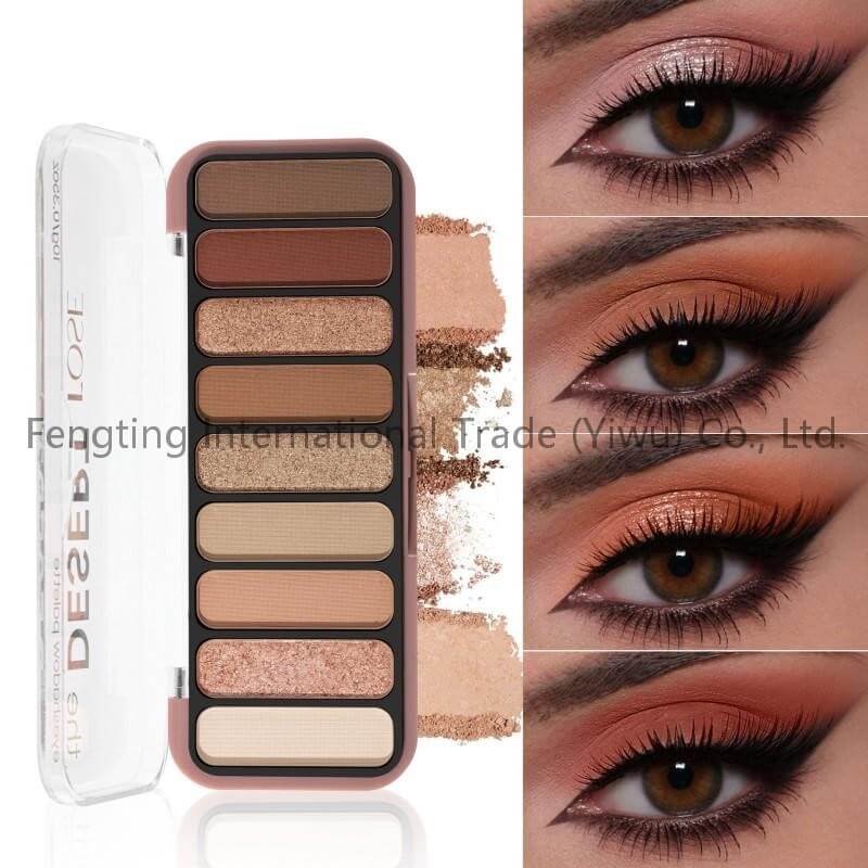 Nine Colors in One Earth Tone Eyeshadow Blush Highlights & Contour Powder Palette Everyday Makeup
