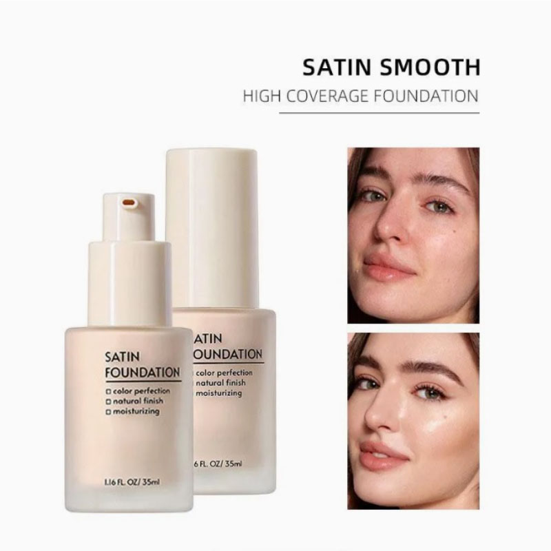 Velvet Lightweight Smooth-on Anti-Slip Long-Wearing Foundation Liquid Whitening Cream Controls Oil Conceals Moisturizes Hydrates