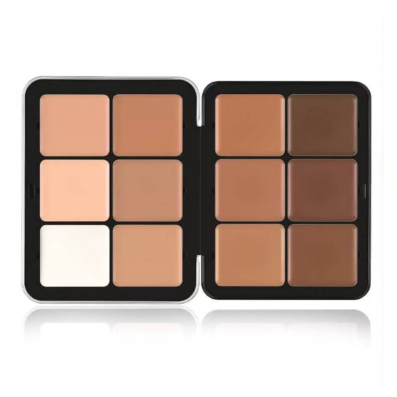 12 Colors Private Label Wholesale Vegan Halal Organic Cruelty Free Full Coverage Custom Cosmetic Ironhighlighterbronzer Contour Concealer Face Blush Palette