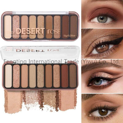 Nine Colors in One Earth Tone Eyeshadow Blush Highlights & Contour Powder Palette Everyday Makeup