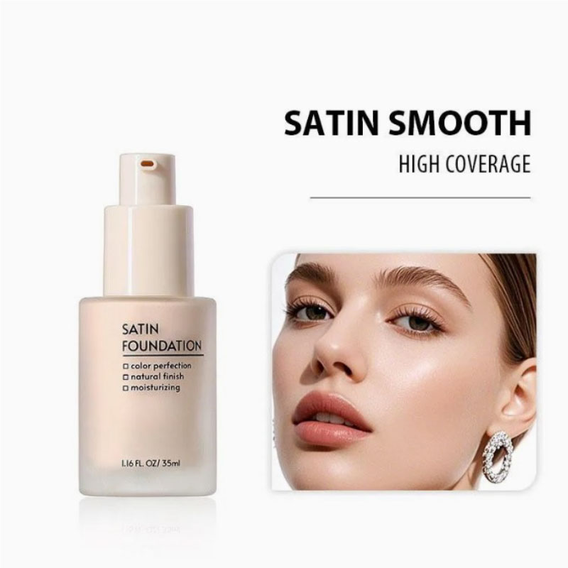 Velvet Lightweight Smooth-on Anti-Slip Long-Wearing Foundation Liquid Whitening Cream Controls Oil Conceals Moisturizes Hydrates
