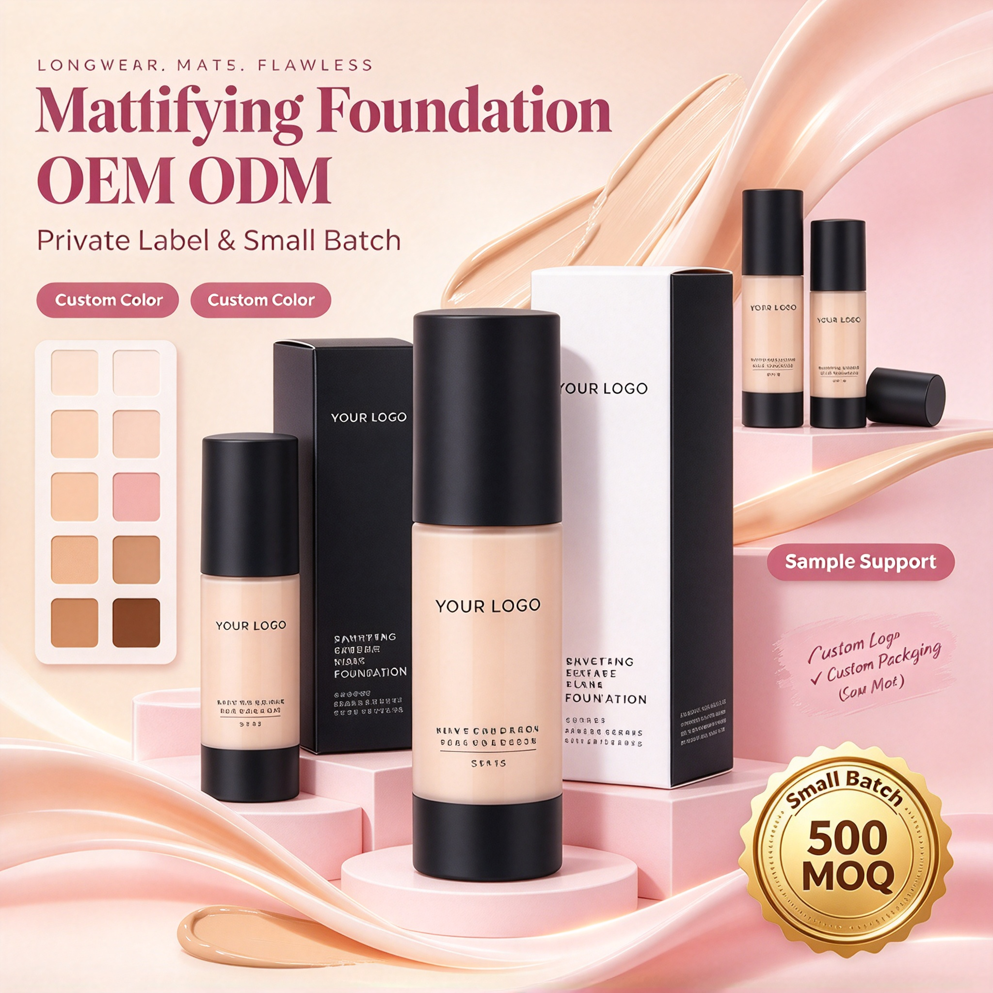 Whybeauty Long Wearing Makeup Base Foundation Transfer Whybeauty Long Wearing Makeup Base Foundation Transfer Resist MaResist Makeup Lock Full Coverage Private Label OEM ODM Liquid Foundation Cosmetic