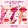 Rivate Label 2 In 1 Lipstick Lip Liner Set 6 Colors Matte Velvet Lip Balm Double End Lip Pencil Long Lasting Waterproof Custom Logo Cosmetic OEM ODM with GMPC MSDS Halal Certificate