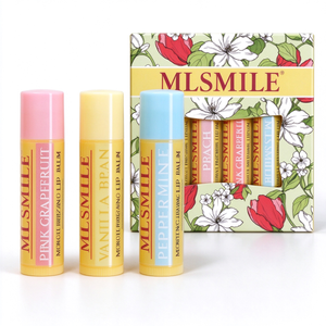 Luxurious 4-Piece Lip Care Set Fashion-Forward Lip Balm Vitamin E Mineral Creamy Shimmer Long Lasting Hydrating Lip