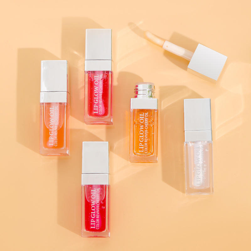 Long-Lasting Clear Glitter Lip Color Cosmetics Cute Lipgloss Personalizado Shimmer Vegan Natural Fruit Moisturizing Lip Plumping