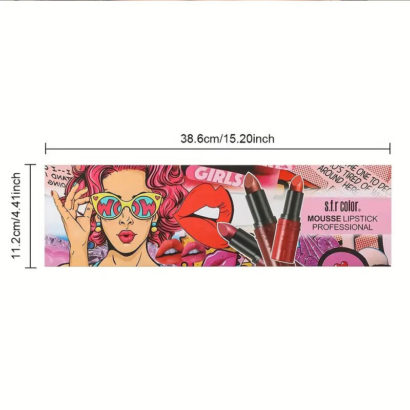 Hot Selling 12-Color Matte Lipstick Set Non-Stick Custom Label Makeup Fashion Wholesale Beauty OEM/ODM Cosmetic