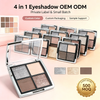 Private Label 4 Shades Eyeshadow Palette, Matte & Glitter Shimmer Eye Shadow, Buildable Pigment Eyeshadow, Vegan Cruelty Free, ISO GMPC MSDS Halal, OEM ODM Small Batch MOQ500