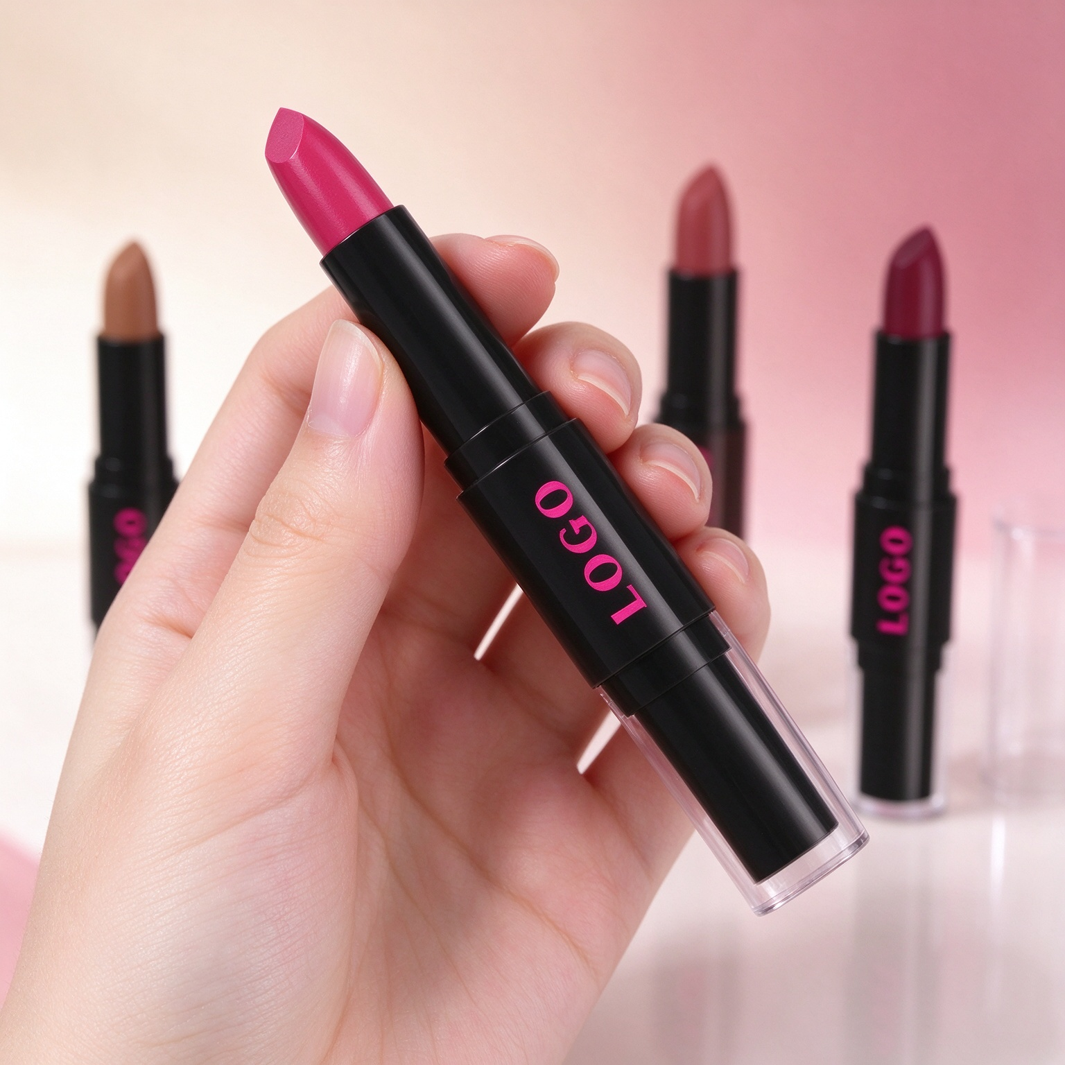 Private Label Dual End Matte Lipstick Long Lasting Hydrating Cosmetic Vegan Lipstick