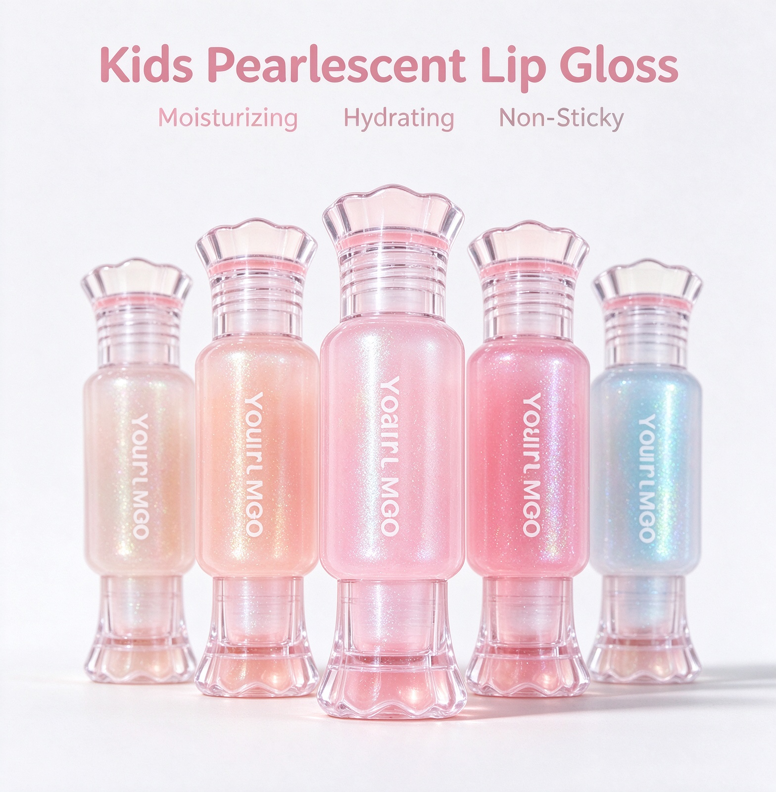 Private Label Kids Pearlescent Lip Gloss Lightweight Fruity Scent Moisturizing Transparent Lip Oil