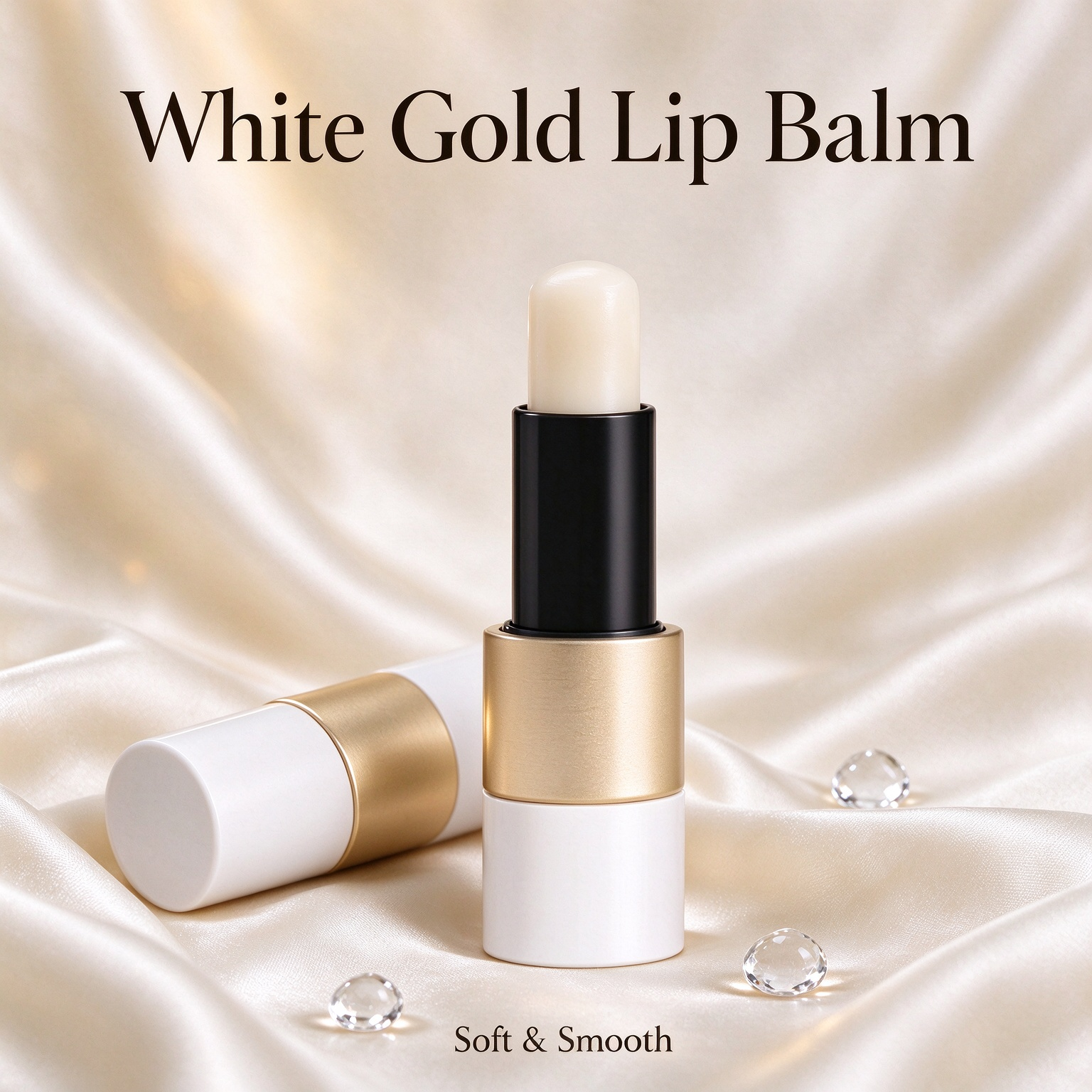 Private Label White Gold Lip Balm Daily Moisture Shiny Smooth Lip Care For Men And Women