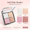 WHY BEAUTY 4 Colors Shimmer Highlighter Palette Multi-Reflective Glow Face Highlight Powder Private Label OEM ODM Cosmetic