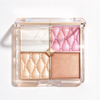 Whybeauty 4 Grid Highlighter Palette Champagne Rose Bronze Shimmer Powder Transparent Case Private Label OEM ODM Cosmetic