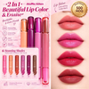 Rivate Label 2 In 1 Lipstick Lip Liner Set 6 Colors Matte Velvet Lip Balm Double End Lip Pencil Long Lasting Waterproof Custom Logo Cosmetic OEM ODM with GMPC MSDS Halal Certificate