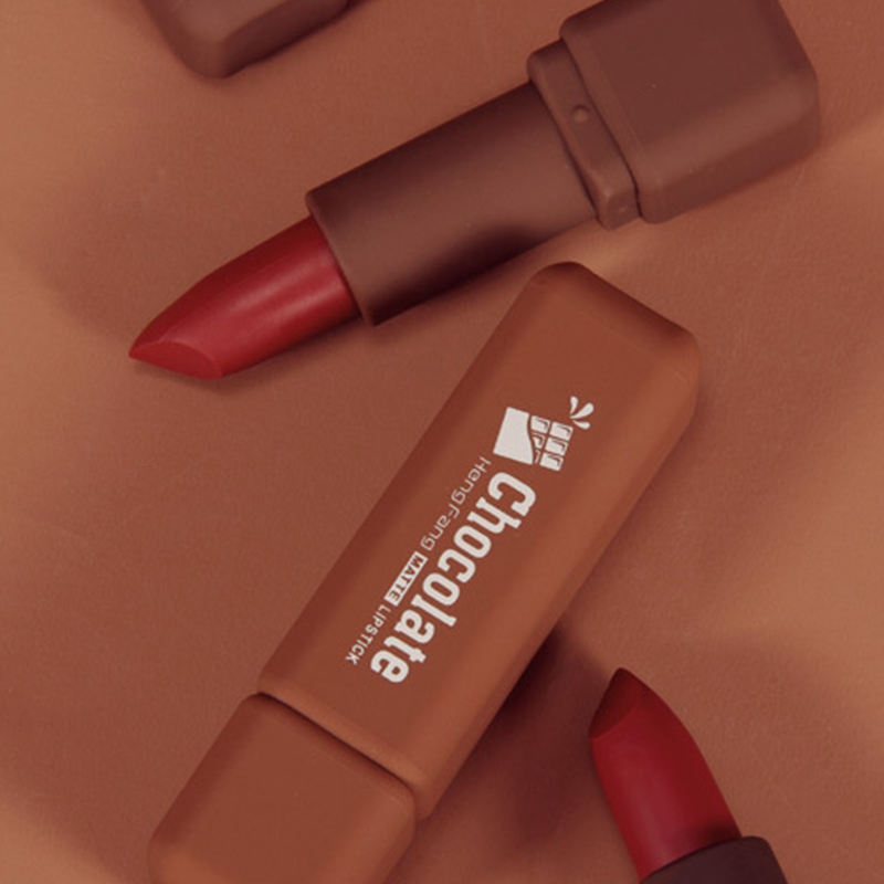 Matte Chocolate Lipstick Set with Female Student Model Plain Lip Gloss for Women