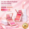 Whybeauty 3 Shades Blush Palette Soft Buildable Powder Blush Rose Gold Case With Mirror Private Label OEM ODM Cosmetic