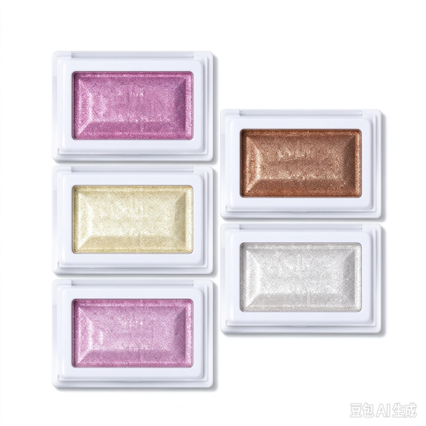 Private Label Square Clear Case Single Color Shimmer Highlighter Powder, Pearlescent Glow Face Makeup, Waterproof Long Lasting, Custom Logo, Vegan Cruelty Free, ISO GMPC MSDS Halal, OEM ODM Small Batc