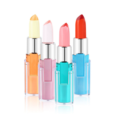 Temperature Changing Organic Herbal Lipstick Moisturizing Waterproof Non-Slipping Color Shifting Lip Balm Vitamin E Fruit Flavor
