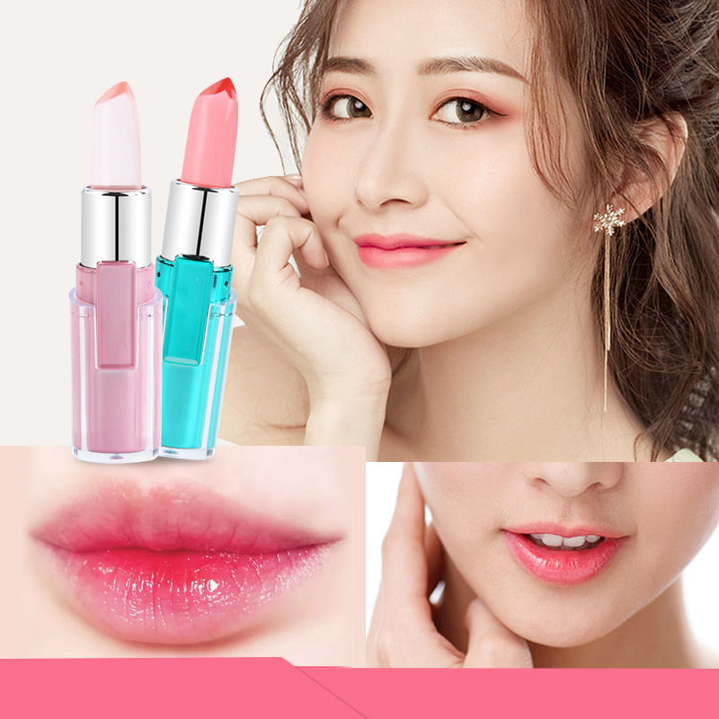 Temperature Changing Organic Herbal Lipstick Moisturizing Waterproof Non-Slipping Color Shifting Lip Balm Vitamin E Fruit Flavor