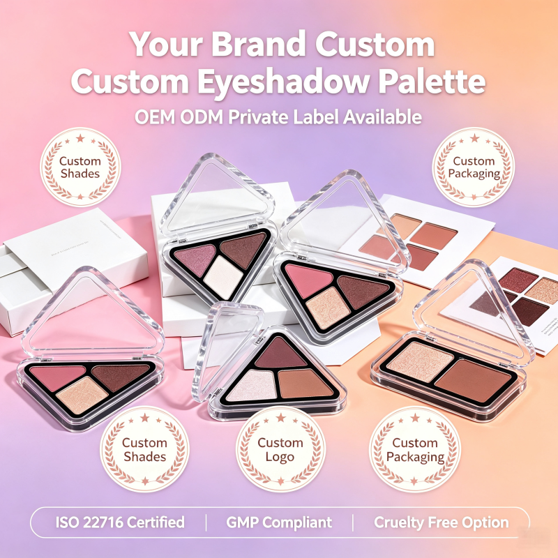 Atomic Kitten OEM ODM Triangle 3 Color Eyeshadow Palette Long Lasting Waterproof Portable Tri-color Eye Shadow