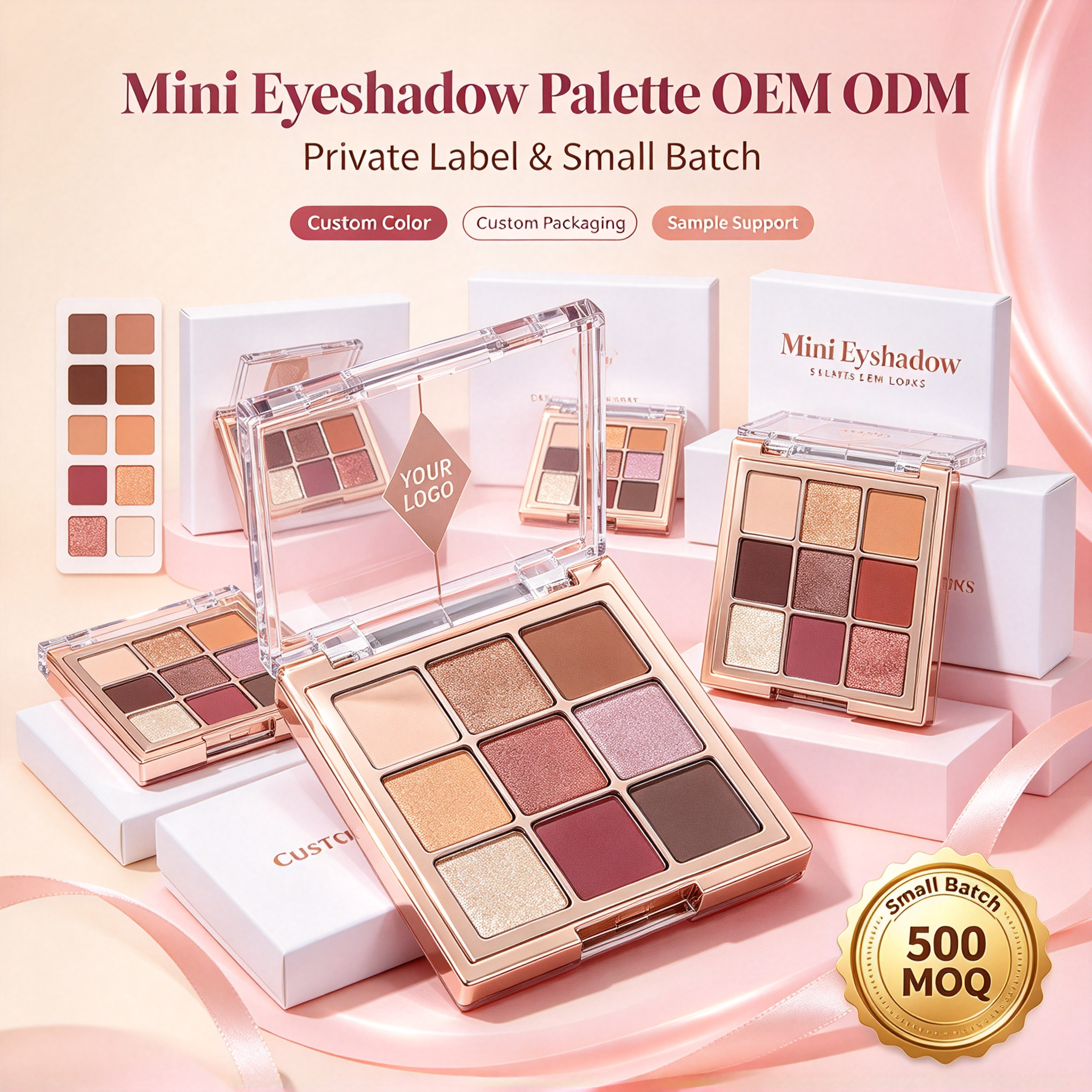 Private Label Spice Mini Eyeshadow Palette 9 Shades Matte Shimmer Highly Pigmented Vegan With ISO GMPC MSDS Halal Custom Cosmetic OEM ODM Small Batch MOQ500