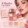 Private Label 4-in-1 Face Palette, Prime Blush Contour & Glow Makeup Palette, Matte & Shimmer Buildable Powder, Vegan Cruelty Free, ISO GMPC MSDS Halal, OEM ODM Small Batch MOQ500