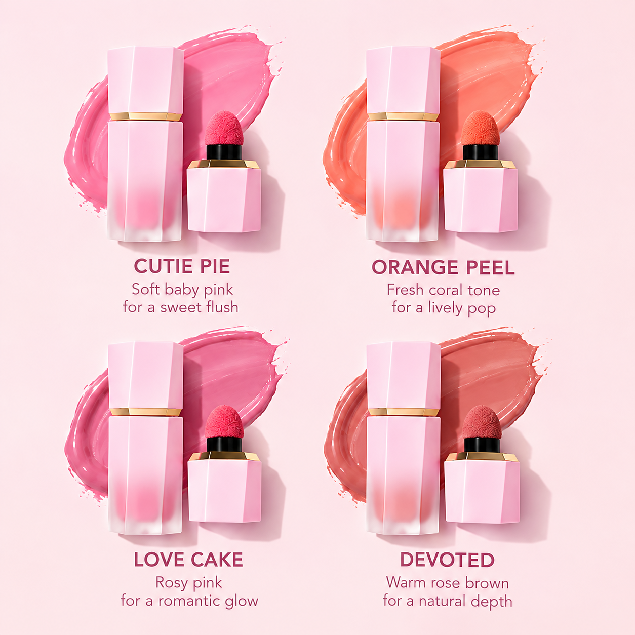 Private Label Liquid Blush, Multi Shade Cheek Tint, Natural Glow Smooth Buildable Liquid Blush, Vegan Cruelty Free, ISO GMPC MSDS Halal, OEM ODM Small Batch MOQ500