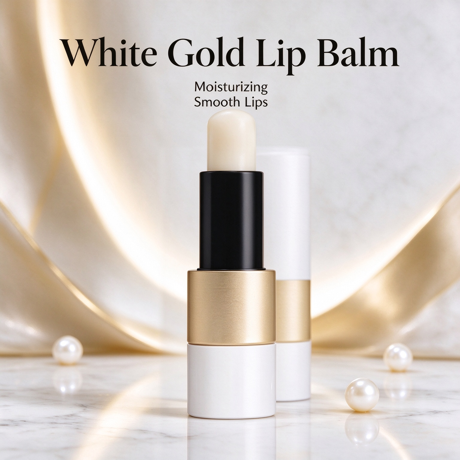 Private Label White Gold Lip Balm Daily Moisture Shiny Smooth Lip Care For Men And Women