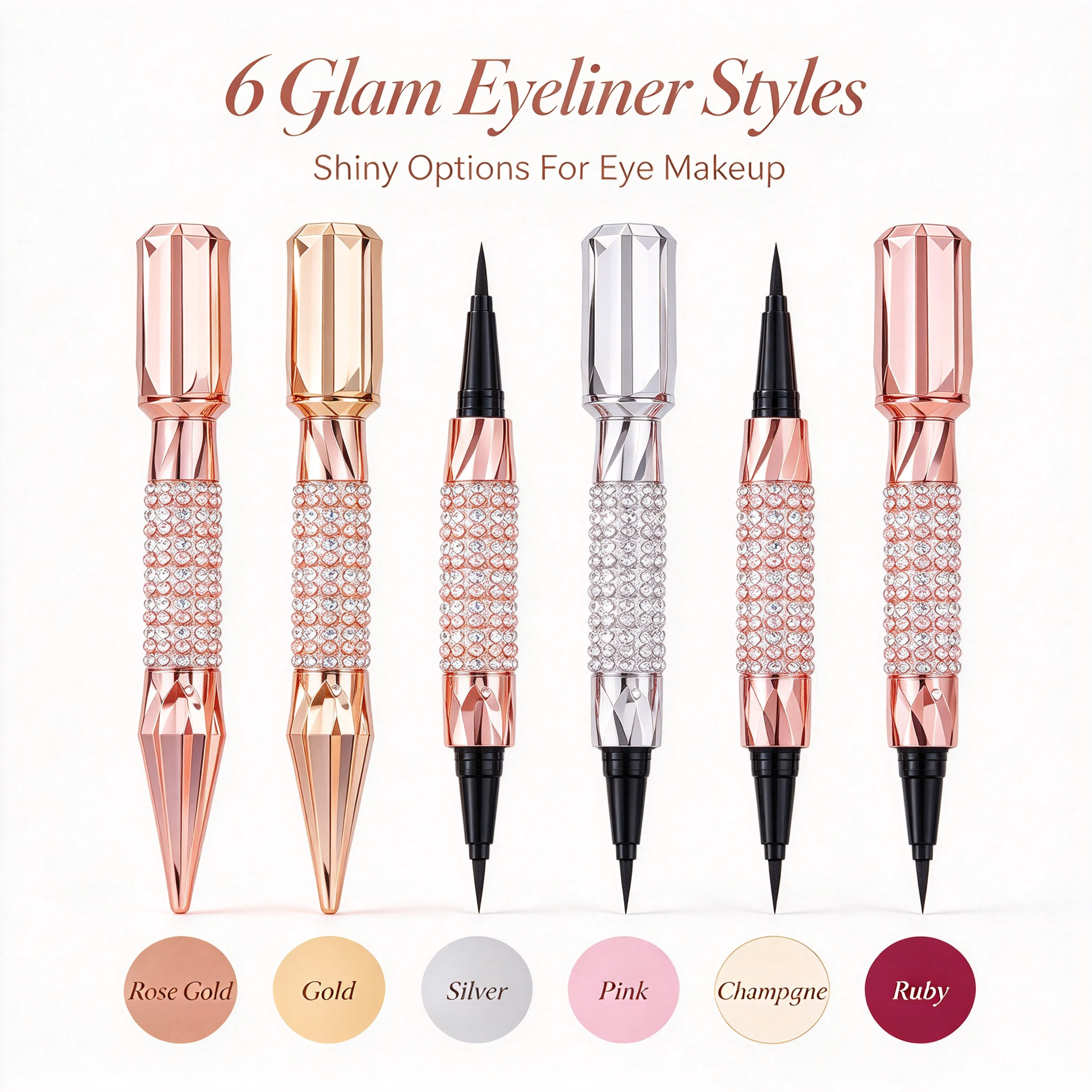 OEM Diamond Decor Liquid Eyeliner Pen, Waterproof Quick Dry Black Eyeliner, Smudge Proof Long Lasting Rhinestone Eyeliner, GMPC MSDS Halal Certified Private Label Eye Makeup