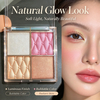 Whybeauty 4 Grid Highlighter Palette Champagne Rose Bronze Shimmer Powder Transparent Case Private Label OEM ODM Cosmetic
