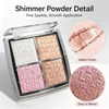 WHY BEAUTY 4 Colors Shimmer Highlighter Palette Multi-Reflective Glow Face Highlight Powder Private Label OEM ODM Cosmetic