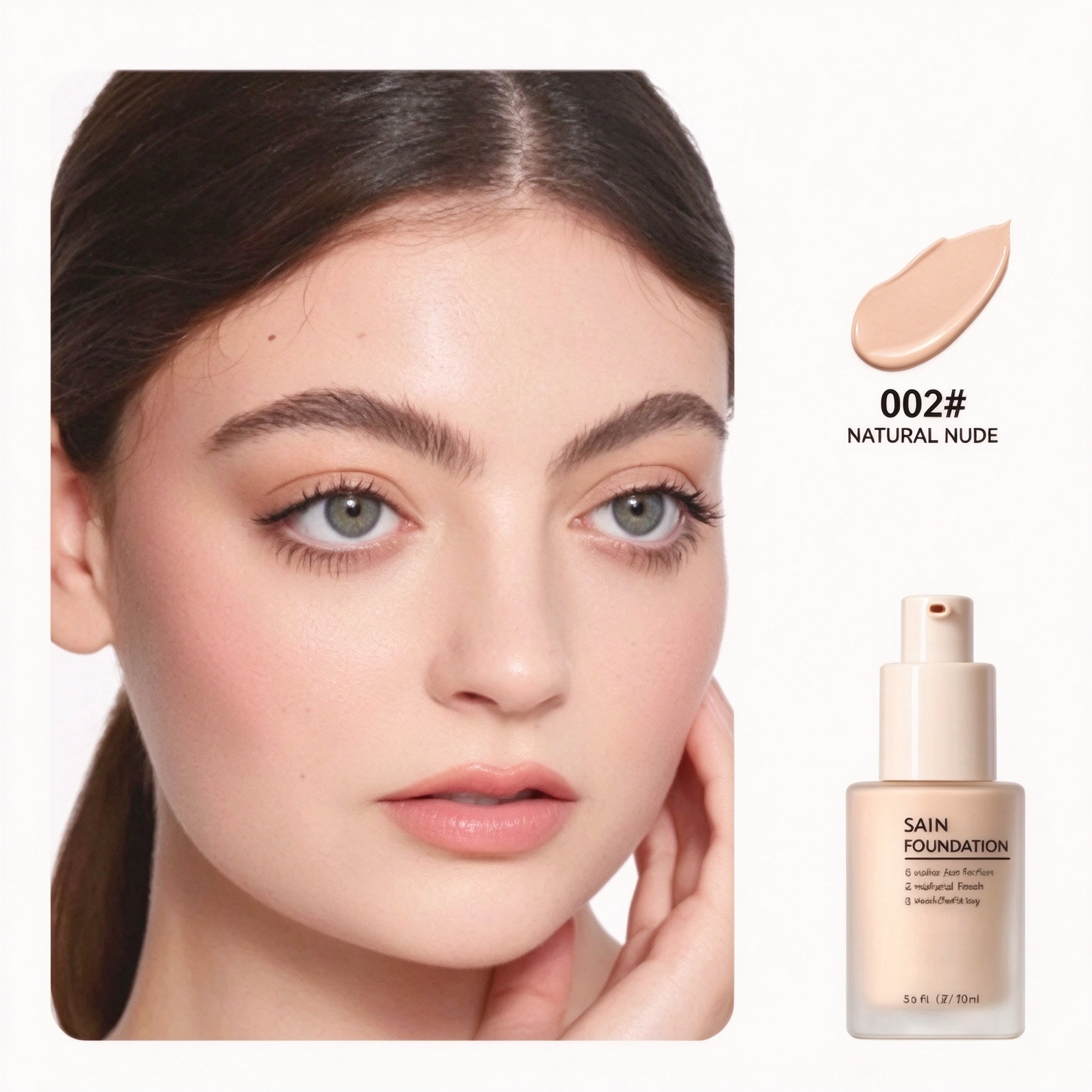 Private Label High Coverage Satin Liquid Foundation Long Lasting Waterproof Facial Makeup For All Skin Types
