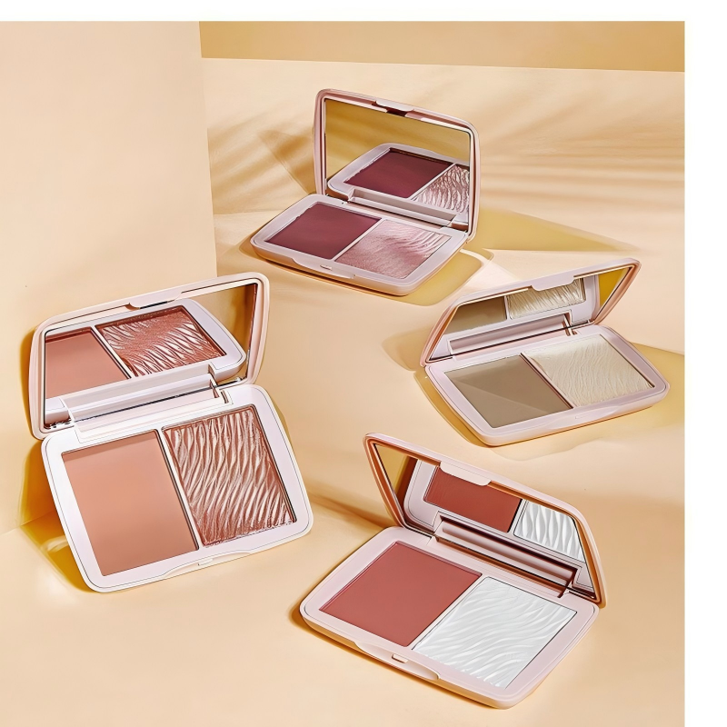 Natural Finish Translucent Contouring Powder All in One Blush Highlighter Palette Waterproof Smudge Proof Face Makeup