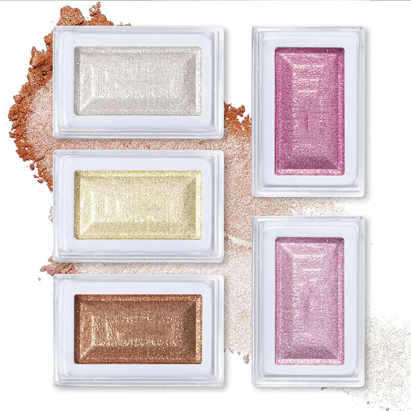 Single Color Blush & Highlight Powder Natural Brightening Pearlescent Glitter for 3D Radiant Makeup Glow