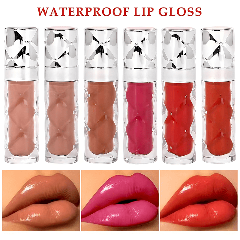New Natural Shine Wholesale Private Label Water Mirror Glossy Lip Gloss Set Moisturizing Glitter Lip Gloss Kit Long Lasting Makeup Lip Gloss