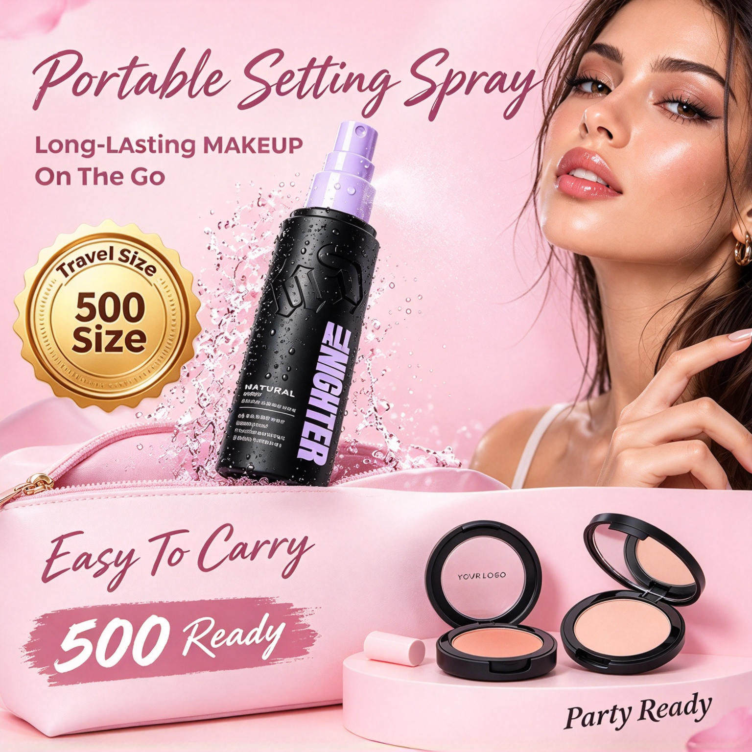 Private Label All Nighter Setting Spray Long Lasting Waterproof Makeup Fixing Spray Vegan Cruelty Free With ISO GMPC MSDS Halal Custom Logo Cosmetic MOQ 500