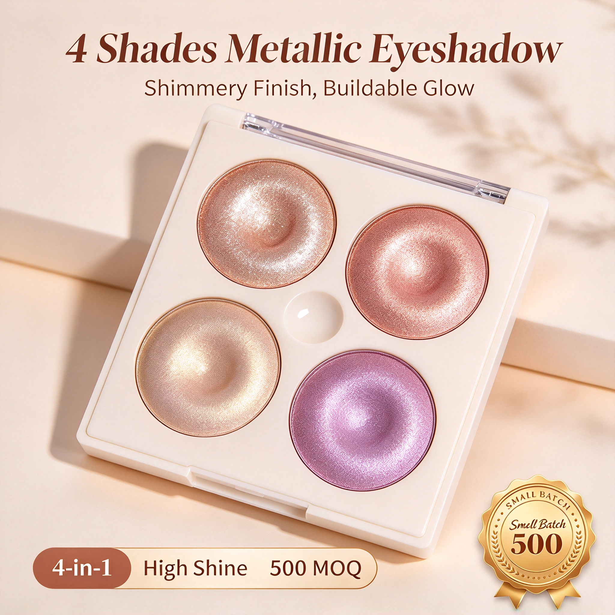 Private Label 4 Colors Baked Highlighter Palette, Donut Shimmer Pressed Highlight Powder, Multi Shade Face Glow Makeup, GMPC ISO MSDS Halal Custom OEM ODM Cosmetic