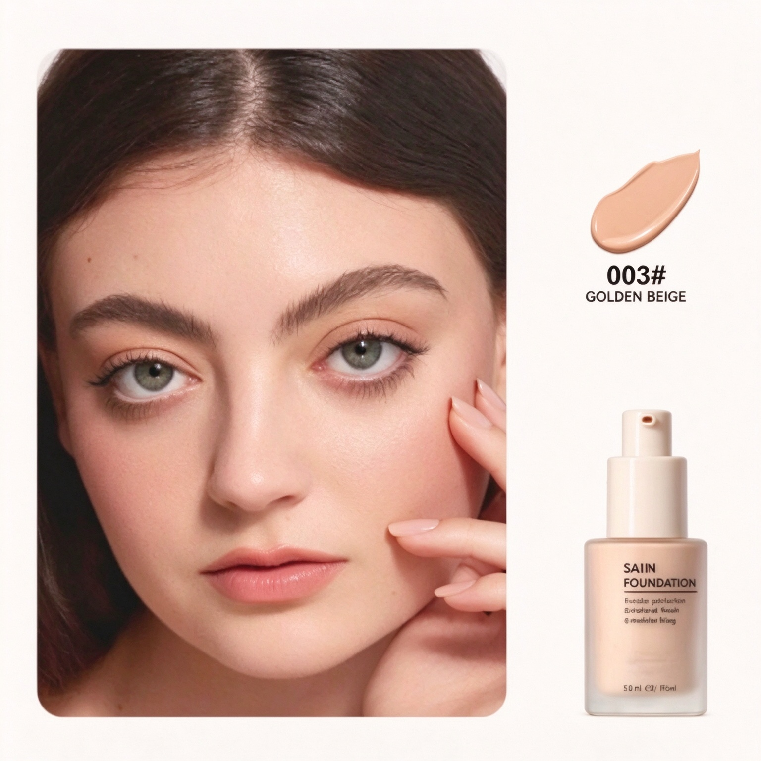 Private Label High Coverage Satin Liquid Foundation Long Lasting Waterproof Facial Makeup For All Skin Types