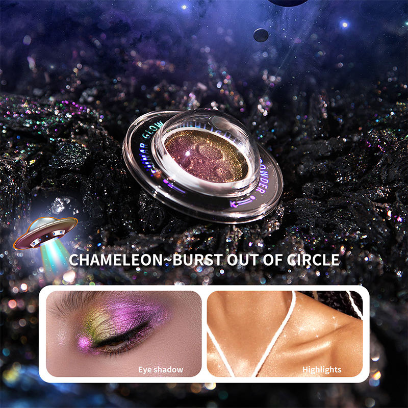 Pressed Powder Herbal Highlighter Bronzer Three Dimensional Glow Vegan Formula Waterproof Long-Lasting Face Body Brightening