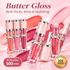 Private Label Butter Lip Gloss Non-Sticky Shiny Hydrating 6 Shades Lip Glaze Vegan With ISO GMPC MSDS Halal Custom Cosmetic OEM ODM Small Batch MOQ500