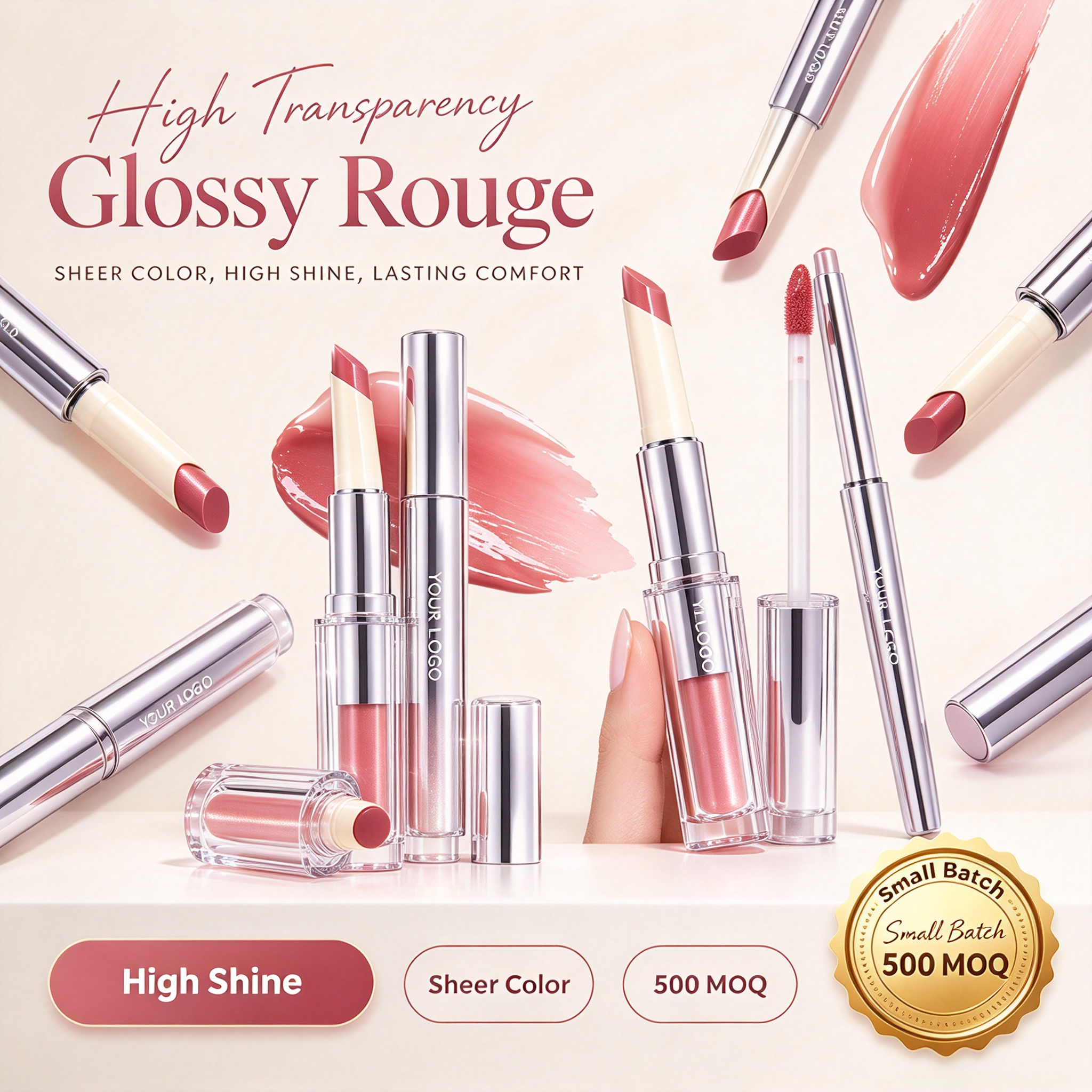 Solid Lip Gloss Private Label Solid Lip Balm Gloss High Shine Solid Lip Tint Sheer Color Lip Gloss Vegan Lip Cosmetic Custom Lip Product OEM ODM Lip Makeup