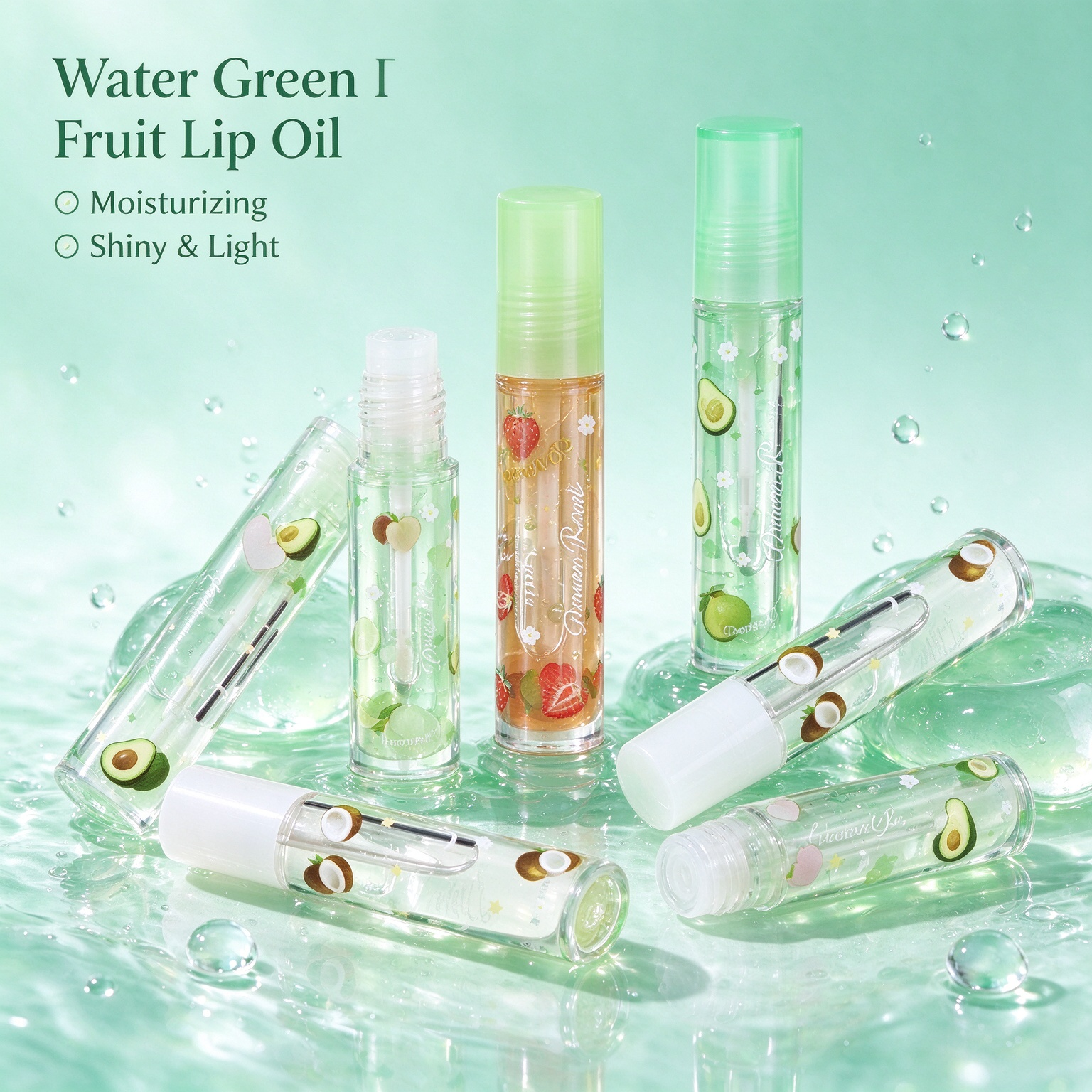 Private Label Fruit Series Moisturizing Non Greasy Lip Oil Long Lasting Nourishing Lip Gloss