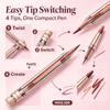 Whybeauty 4 In 1 Multi-function Makeup Pen Eyebrow Pencil Eyeliner Lip Liner Highlighter Private Label OEM ODM