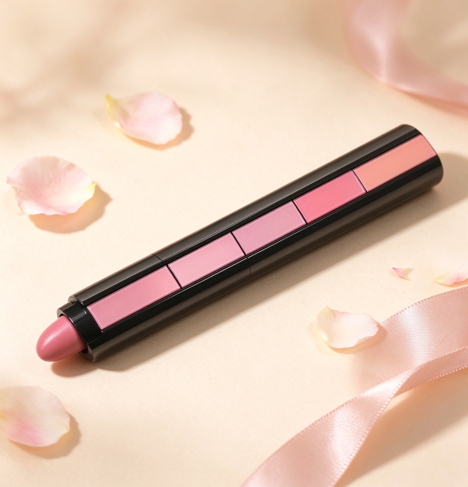 Fit Colors 5-Section Matte Velvet Lipstick with 5-Color Lip Gloss Combination Enhanced Complexion Makeup Set