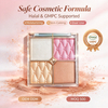 Whybeauty 4 Grid Highlighter Palette Champagne Rose Bronze Shimmer Powder Transparent Case Private Label OEM ODM Cosmetic