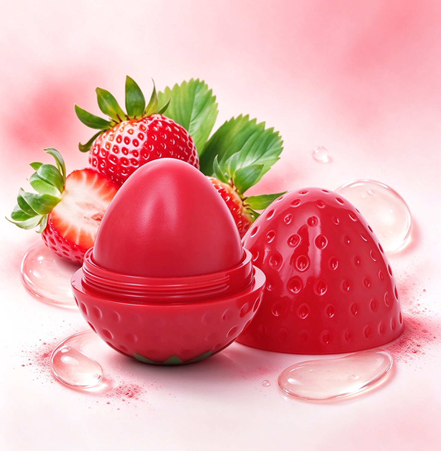 Strawberry Flavor Natural Fruit Extracts Nourishing Hydrating Lip Balm Kit for Lip Care 