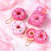 Donut Shape Compact Mirror Lip Balm Set Cute Colorful Portable Hydrating Lip Care Balm