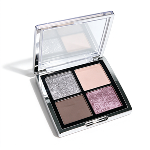 Private Label 4 Shades Eyeshadow Palette, Matte & Glitter Shimmer Eye Shadow, Buildable Pigment Eyeshadow, Vegan Cruelty Free, ISO GMPC MSDS Halal, OEM ODM Small Batch MOQ500