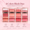 Private Label 2 in 1 Creme & Powder Blush, Buildable Color Smooth Finish Cheek Blush Palette, Vegan Cruelty Free, ISO GMPC MSDS Halal Certified, OEM ODM Small Batch Custom Makeup MOQ500